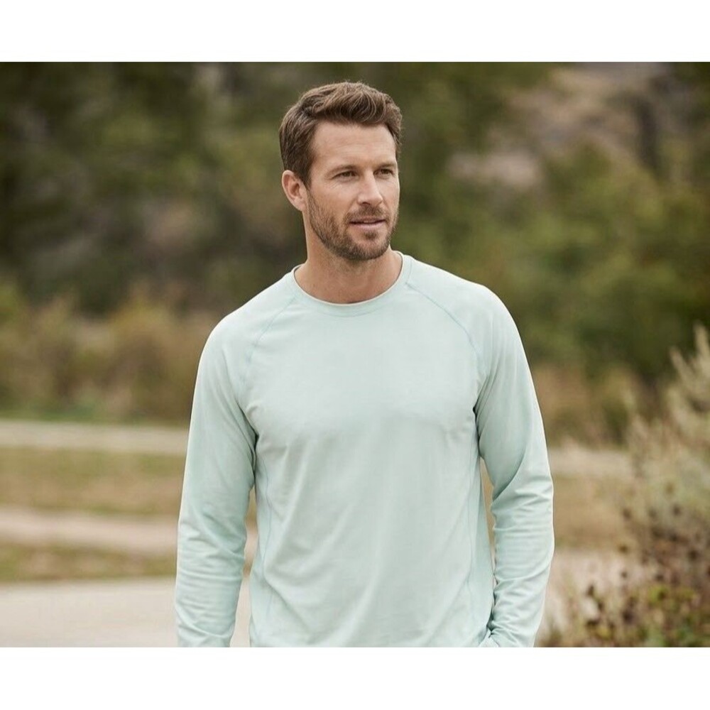 Coolibar Mens Hightide Long Sleeve Swim Shirt UPF 50 Sage Green XL NWT